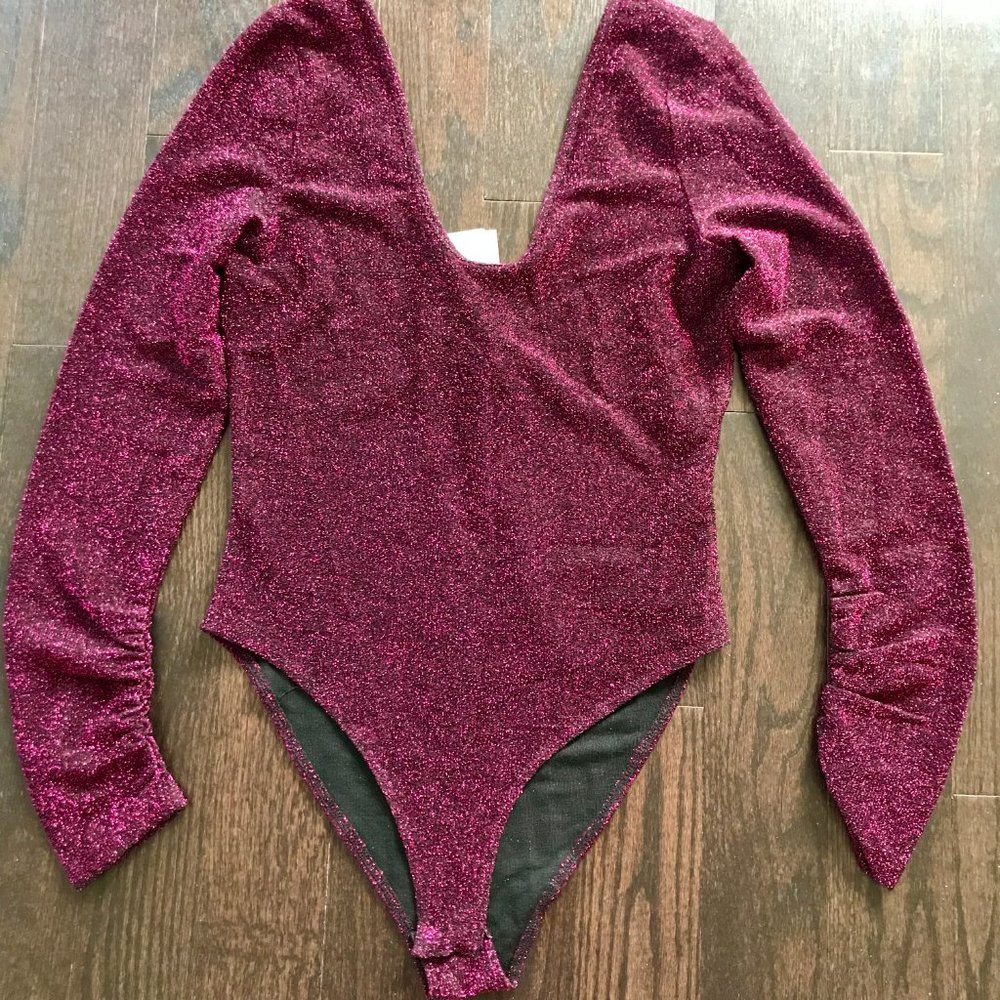 NWT  Zara -Shimmery Knit Bodysuit